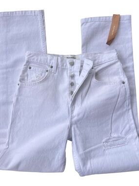 Reformation Cynthia High Relaxed Jean White Destroyed